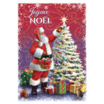 Carte Noël Joyeux Noël Père Noël. Découvrez les plus belles cartes de souhaits à boutique cadeau Couleur Bonheur de Lac-Mégantic.